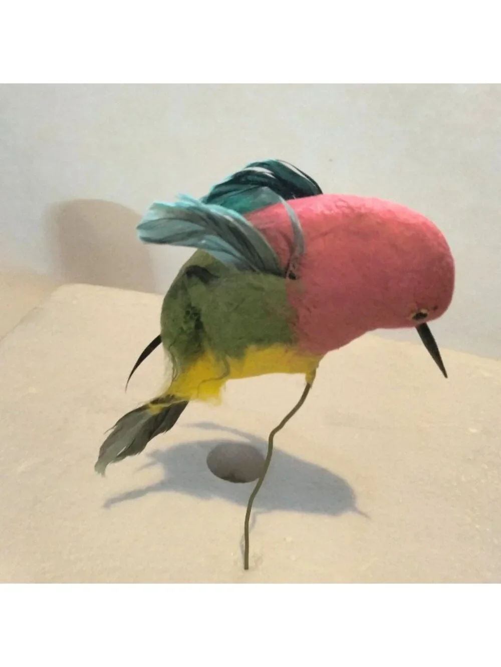 Colorful Decorative Feathered Bird Hummingbird Figurine Wire Floral Crafts Lot 4